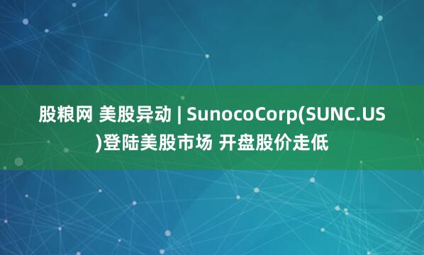 股粮网 美股异动 | SunocoCorp(SUNC.US)登陆美股市场 开盘股价走低